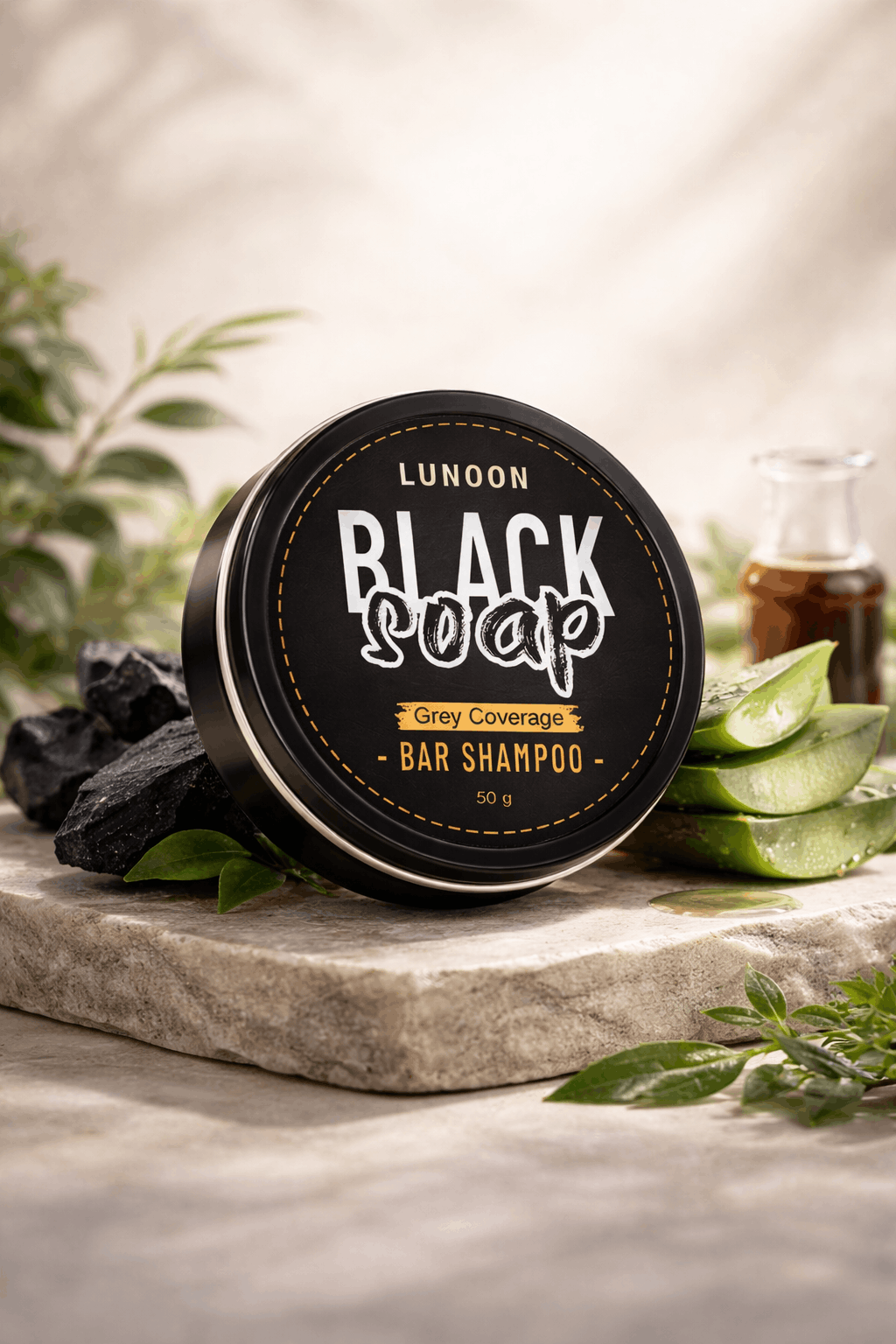 Black Soap Grey Coverage Bar Shampoo 50g